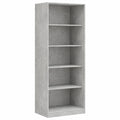 Armoire en bois d'ingénierie gris béton 80x50x200 cm avec étagères multifonctions