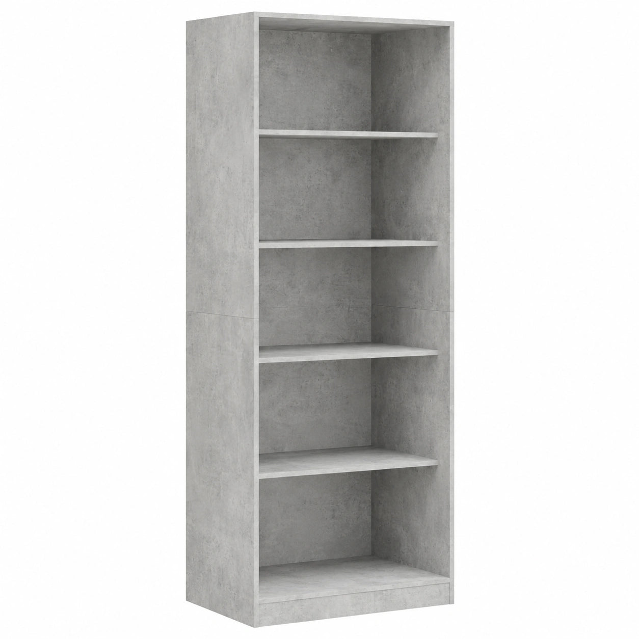 Armoire en bois d'ingénierie gris béton 80x50x200 cm avec étagères multifonctions
