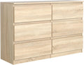 Grande commode minimaliste en ch¨ºne Sonoma avec 6 tiroirs - 120 cm