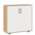 Armoire de Rangement Multifonction à Étagère Réglable, 2 Portes et Système Anti-Basculement