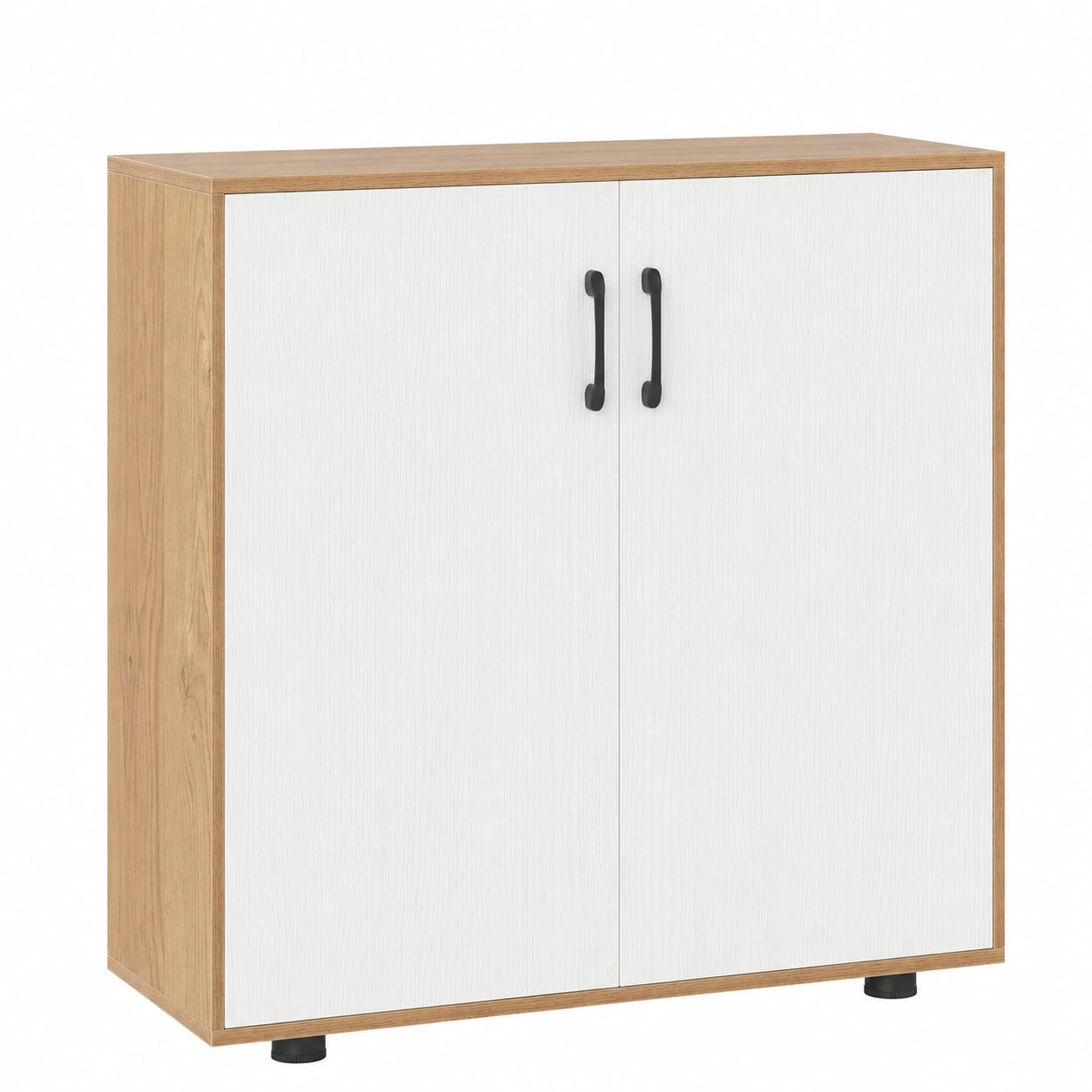 Armoire de Rangement Multifonction à Étagère Réglable, 2 Portes et Système Anti-Basculement
