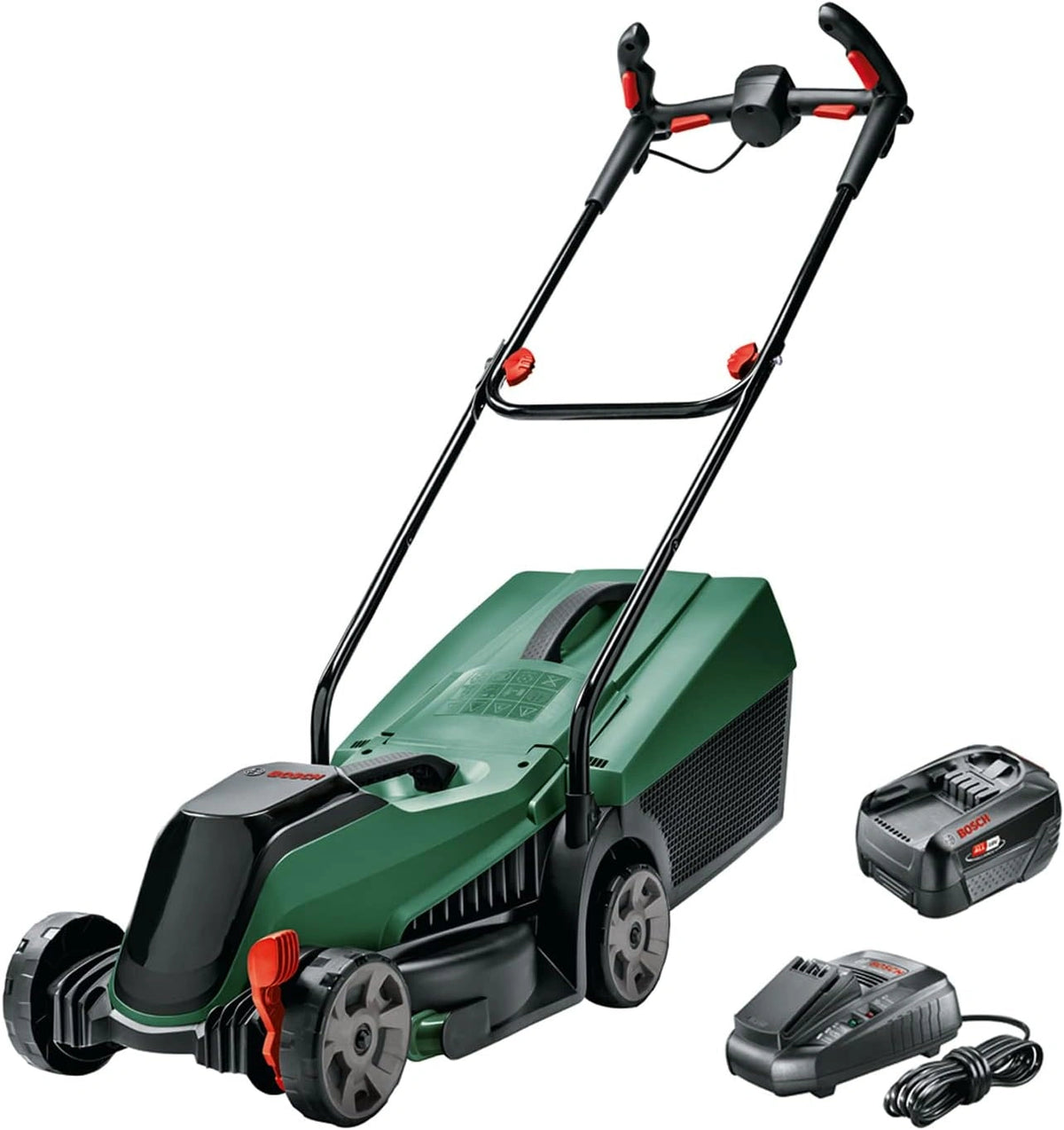 Bosch Tondeuse ¨¤ Gazon Sans Fil 18V avec Batterie 4,0 Ah, Moteur Brushless, Largeur de Coupe 32 cm, Surface Jusqu'¨¤ 300 m2