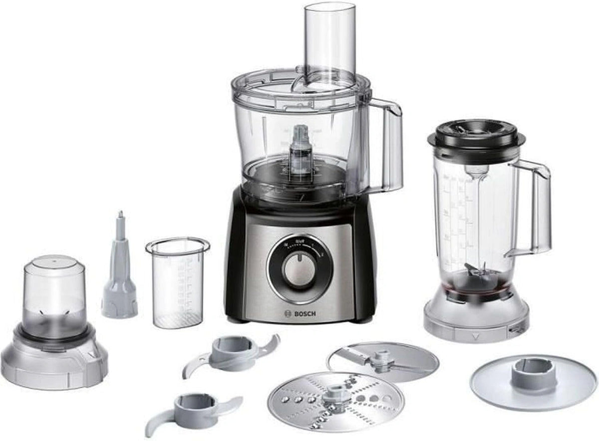 Robot culinaire Bosch MultiTalent 3 - Polyvalent avec 50+ fonctions - 800W - 2,3L - Noir/Inox bross¨¦