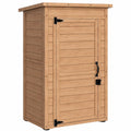 Armoire de Jardin en Bois avec Étagère Réglable et Toit Inclinable