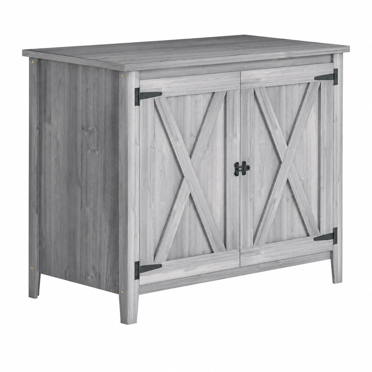Armoire de Jardin en Bois avec Étagères et Portes Doubles