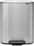 Brabantia Poubelle ¨¤ P¨¦dale Bo Double Compartiment 2 x 30L Acier Inoxydable