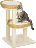 PawHut Arbre ¨¤ Chat en Rotin 75,5 cm avec Coussins Lavables et Jouet