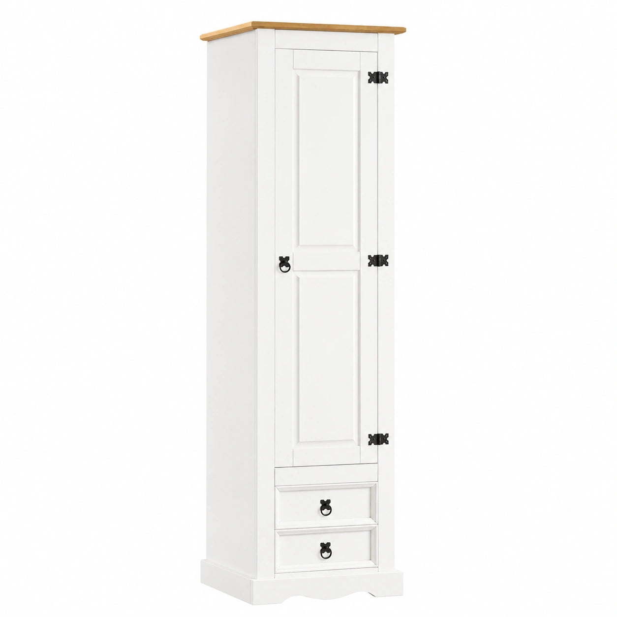 Armoire de Rangement en Pin avec Portes et Tiroirs