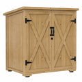 Armoire de rangement extérieure en bois avec portes doubles et étagère réglable
