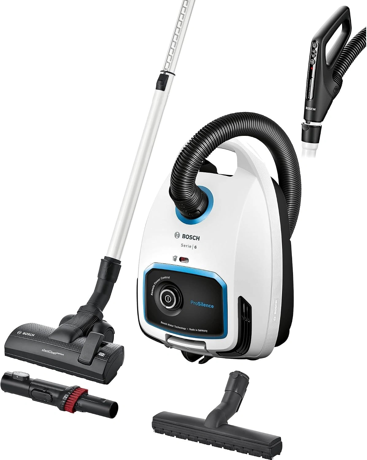 Aspirateur Tra?neau Silencieux Bosch ProSilence, S¨¦rie 6, Filtre HEPA, 66 dB, Blanc