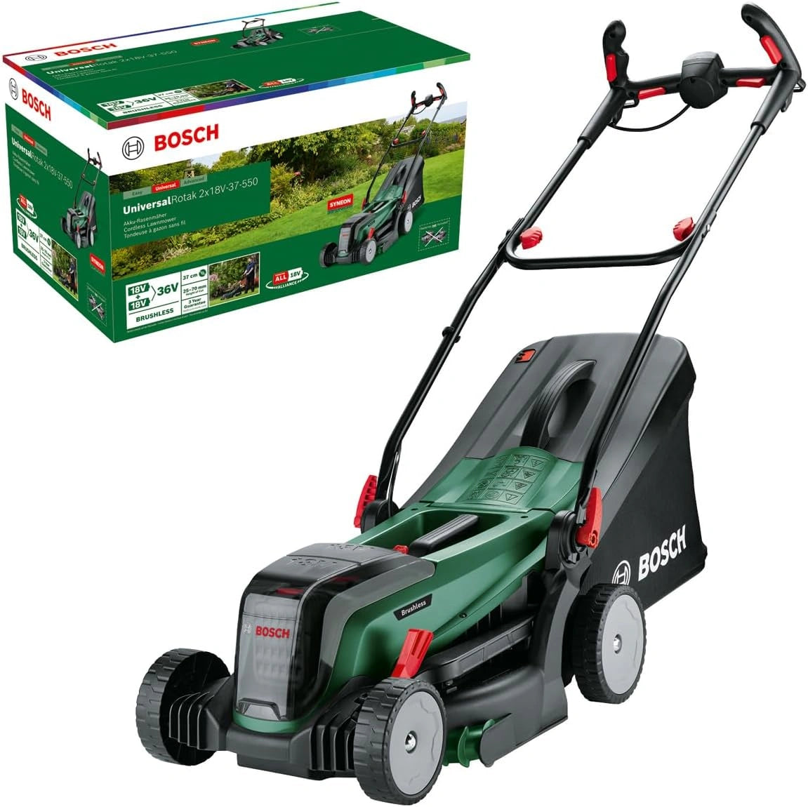 Tondeuse ¨¤ Gazon Bosch sans Fil 37cm avec 2 Batteries 18V