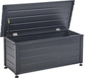 Coffre de Rangement Jardin en Aluminium Gris 113x50 cm
