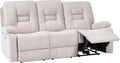 Canap¨¦ 3 Places Inclinable en Velours Beige avec Port USB - Mod¨¨le Bergen