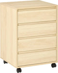 Caisson de Bureau en Bois avec Roulettes et 4 Tiroirs - HOMCOM