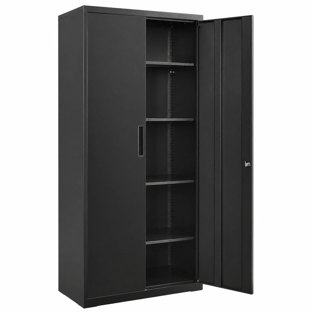 Armoire de Rangement en Acier avec Étagères Réglables et Serrure