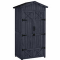 Armoire de Jardin Étanche en Bois pour Extérieur, 74x99x193 cm