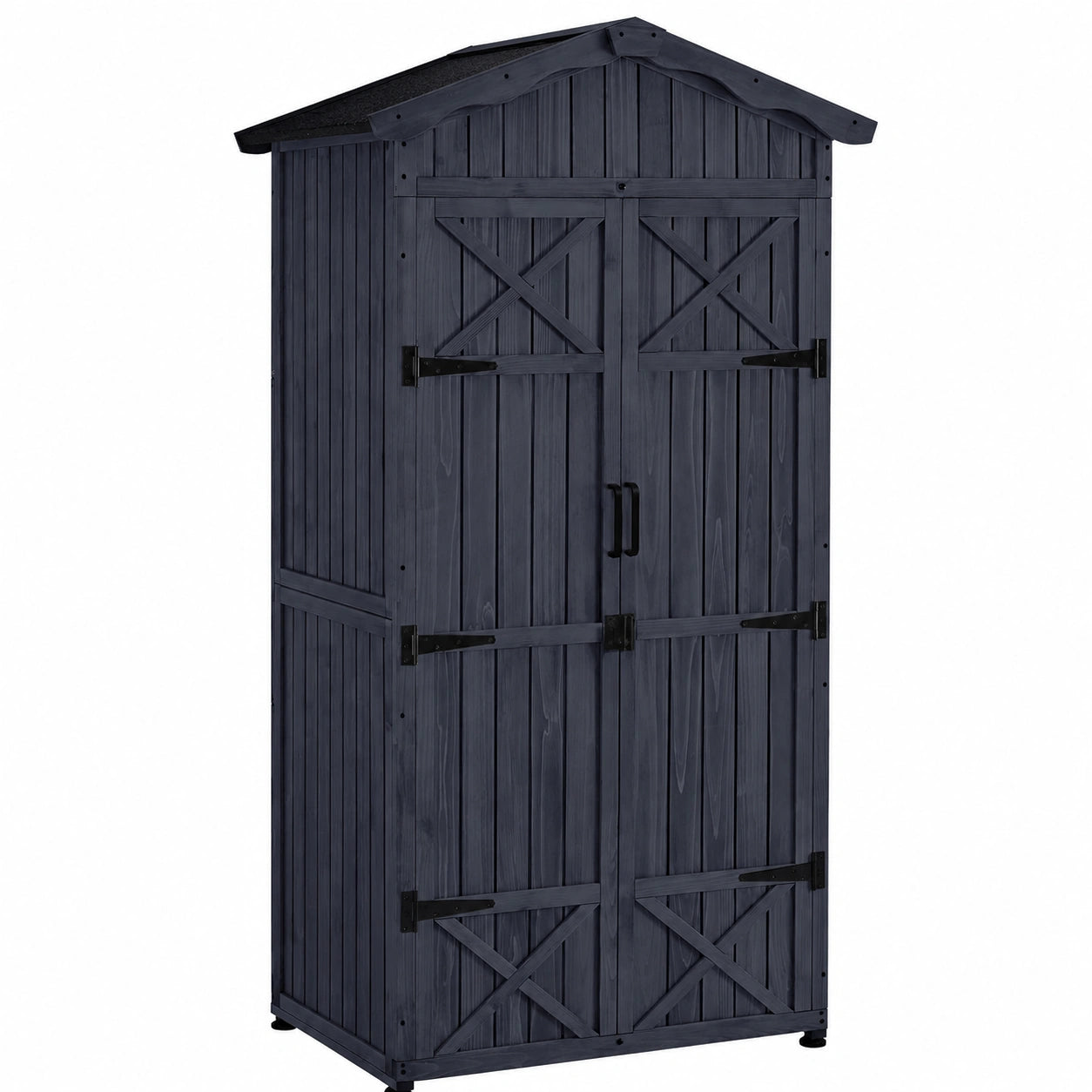 Armoire de Jardin Étanche en Bois pour Extérieur, 74x99x193 cm