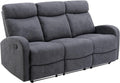 Canap¨¦ 3 Places Relax en Tissu Gris - Mod¨¨le Evelyn