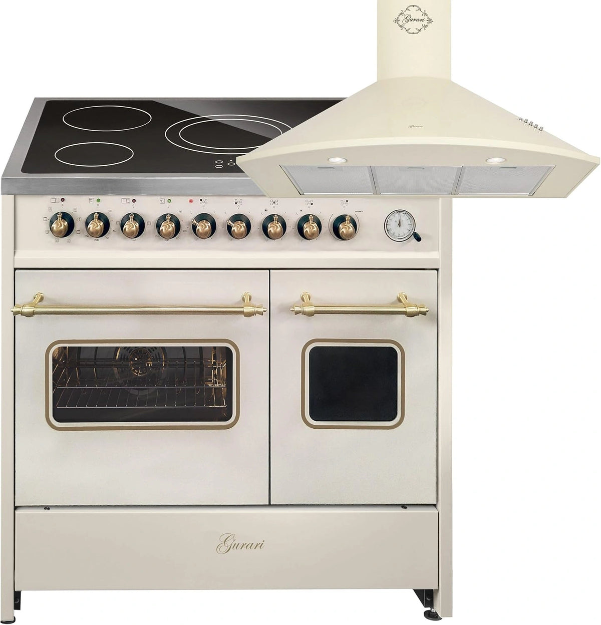Cuisini¨¨re ¨¦lectrique 90 cm avec Double Four et Hotte Aspirante