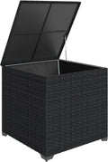 Coffre de Jardin R¨¦sine Tress¨¦e Noir 253L - Imperm¨¦able avec Doublure et Tige Pneumatique