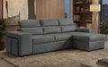 Canap¨¦ d'Angle Convertible 4 Places avec Chaise Longue R¨¦versible - T¨ºti¨¨res Ajustables et 2 Poufs - Polyester Moderne - 263x161x96 cm - Gris Anthracite