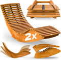 Chaise Longue Pliable en Bois d'Acacia FSC pour Jardin et Sauna