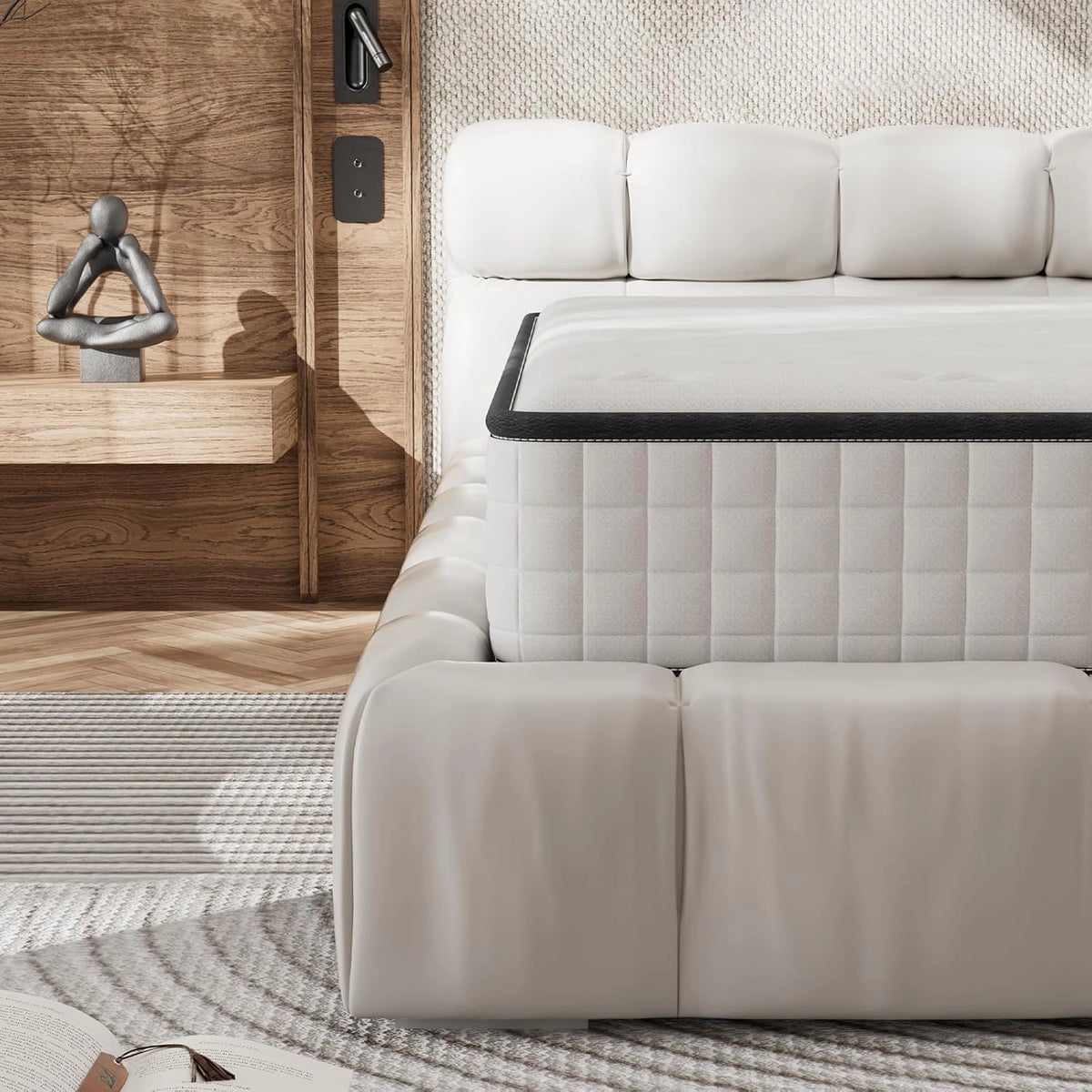 Matelas 140x190 cm Dewinner, M¨¦moire de Forme 25 cm, Confort Moyenne Fermet¨¦, Hypoallerg¨¦nique, Sommeil R¨¦parateur, 7 Zones de Soutien, Double Face R¨¦versible