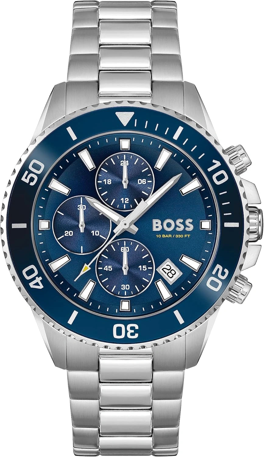 BOSS Montre Homme 45mm Quartz Admiral avec Bracelet Durable